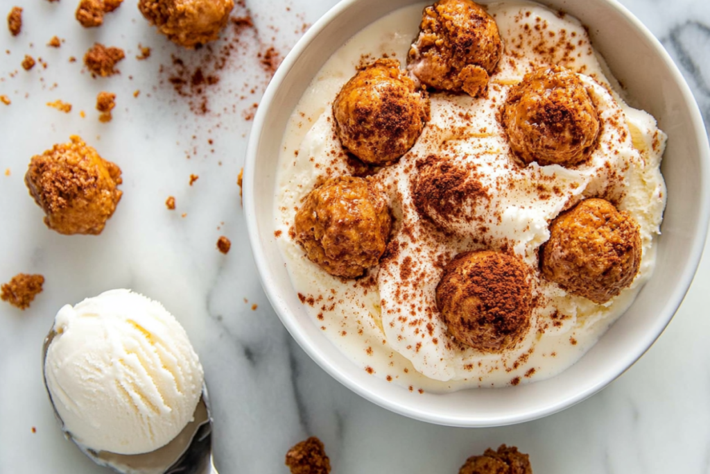 Not fried chicken ice cream close up.