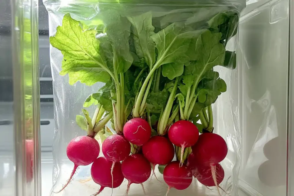 Pickled radishes in a jar