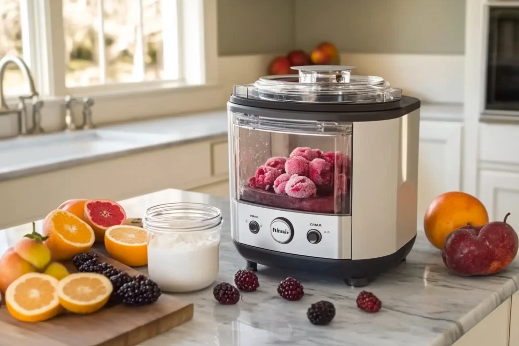 The Ninja CREAMi, a versatile ice cream maker, enhances your homemade dessert experience.