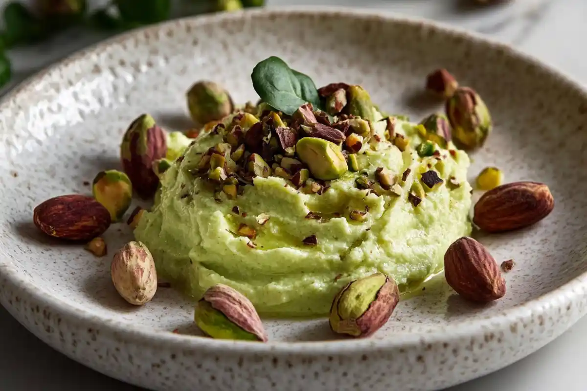 Creamy homemade pistachio butter.