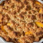 Peach Crumble in Baking Dish