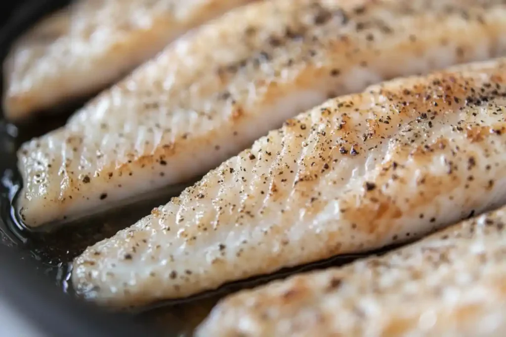 Pan-Fried Rockfish in Skillet