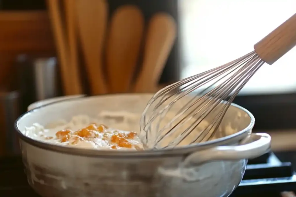 Whisking roux for mac and cheese sauce