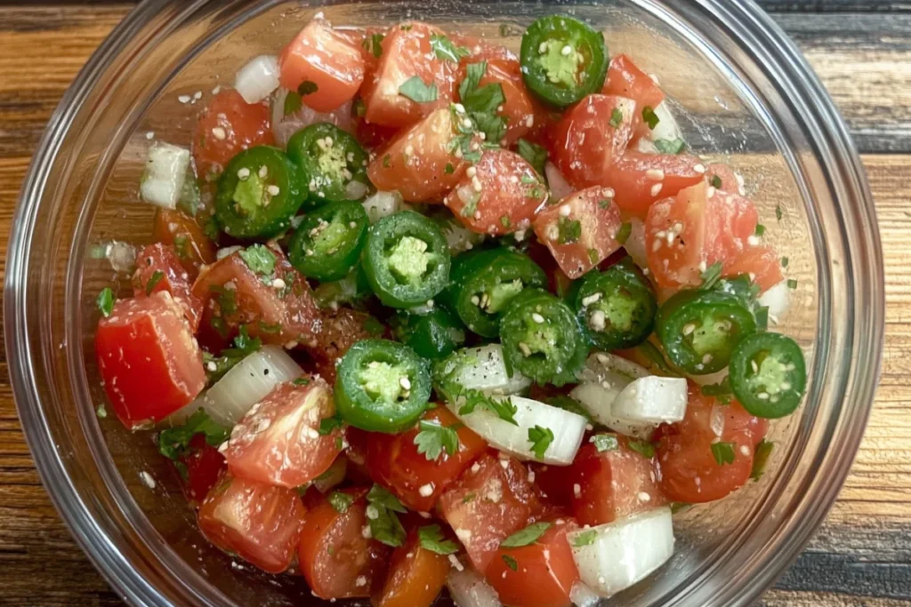 Fresh pico de gallo close-up