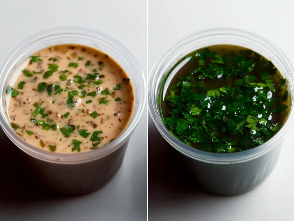 Traditional vs. cilantro chimichurri