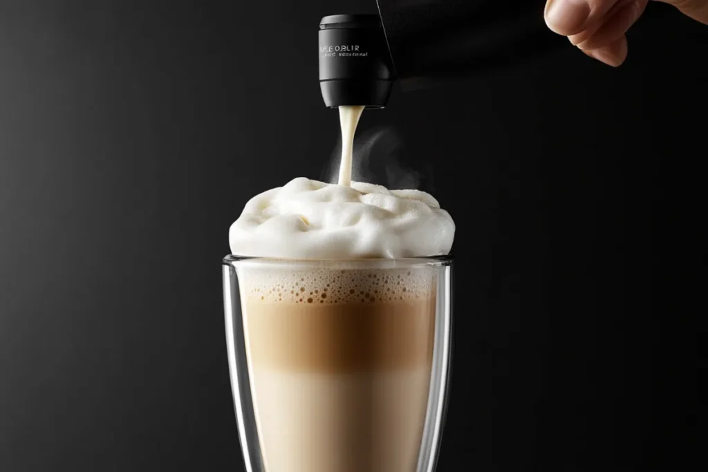 Milk frother making cold foam