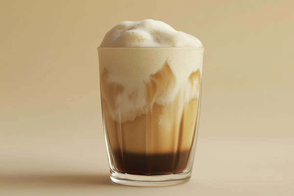 Cold foam on iced coffee