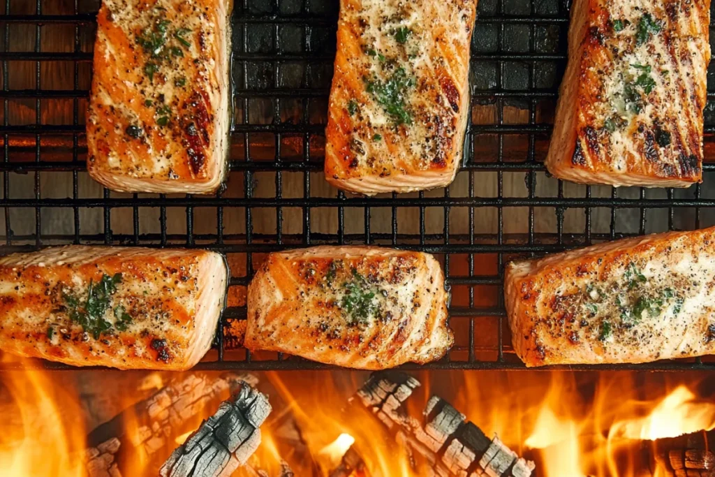 Cedar plank grilled walleye fillets with herbs