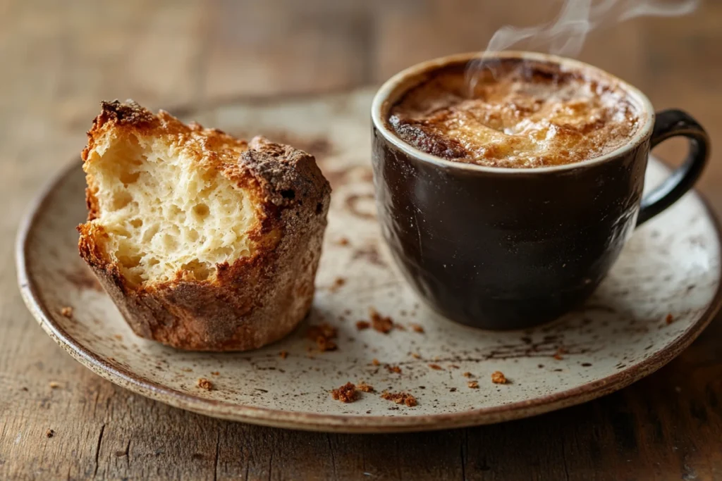 Traditional Swiss gipfeli with coffee