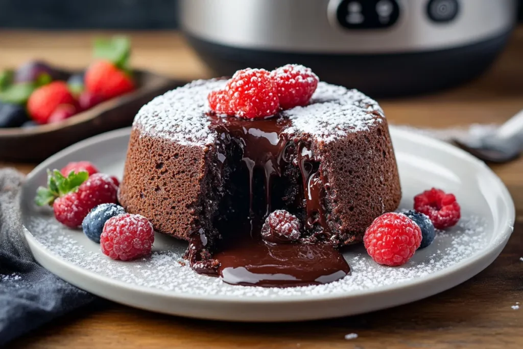 Rice cooker chocolate lava cake