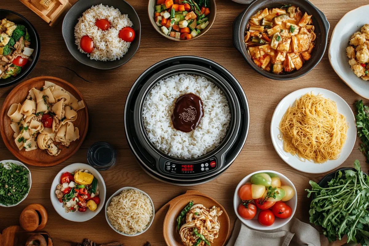 Rice cooker meals variety