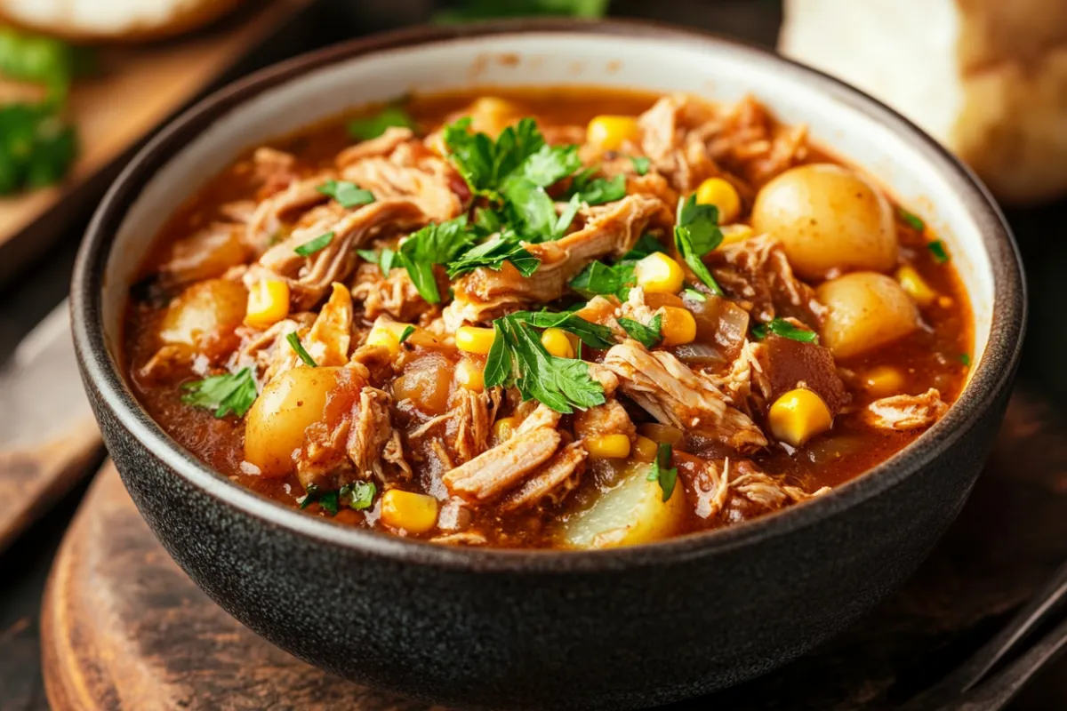 Classic Brunswick stew in a bowl