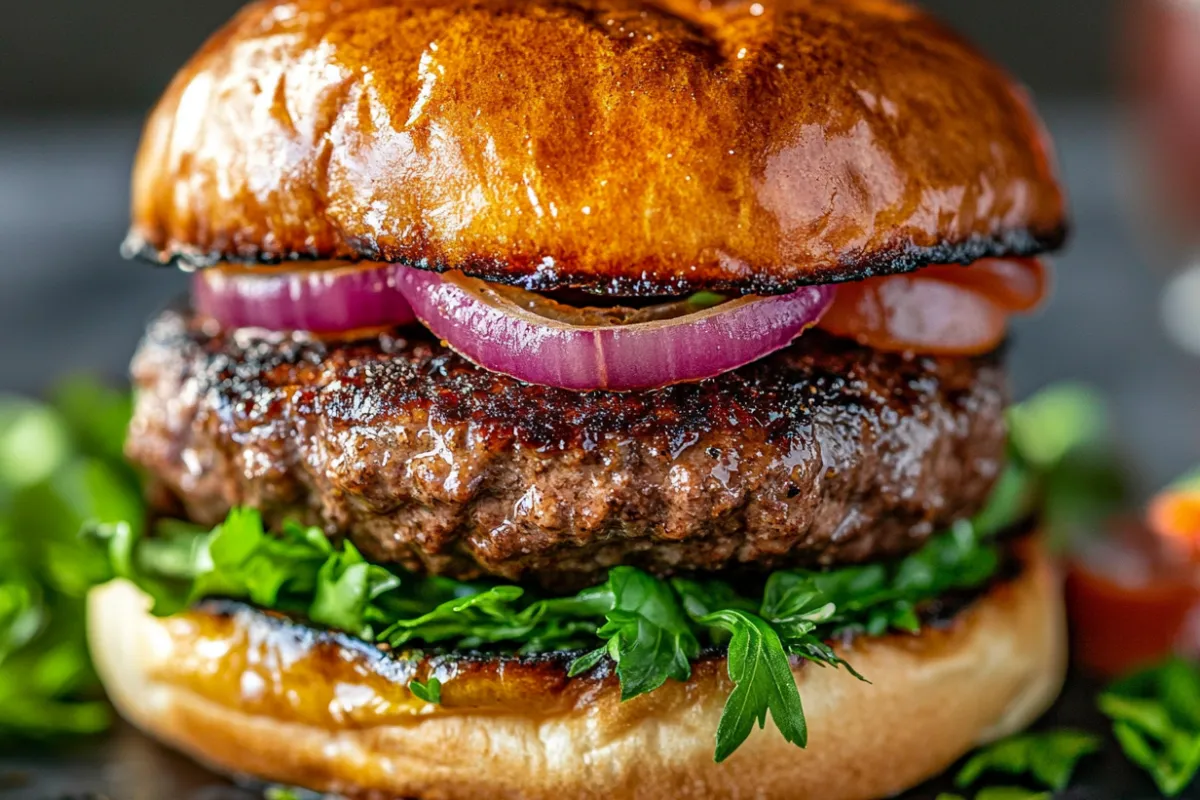 Juicy Wagyu Ground Beef Burger on Brioche Bun