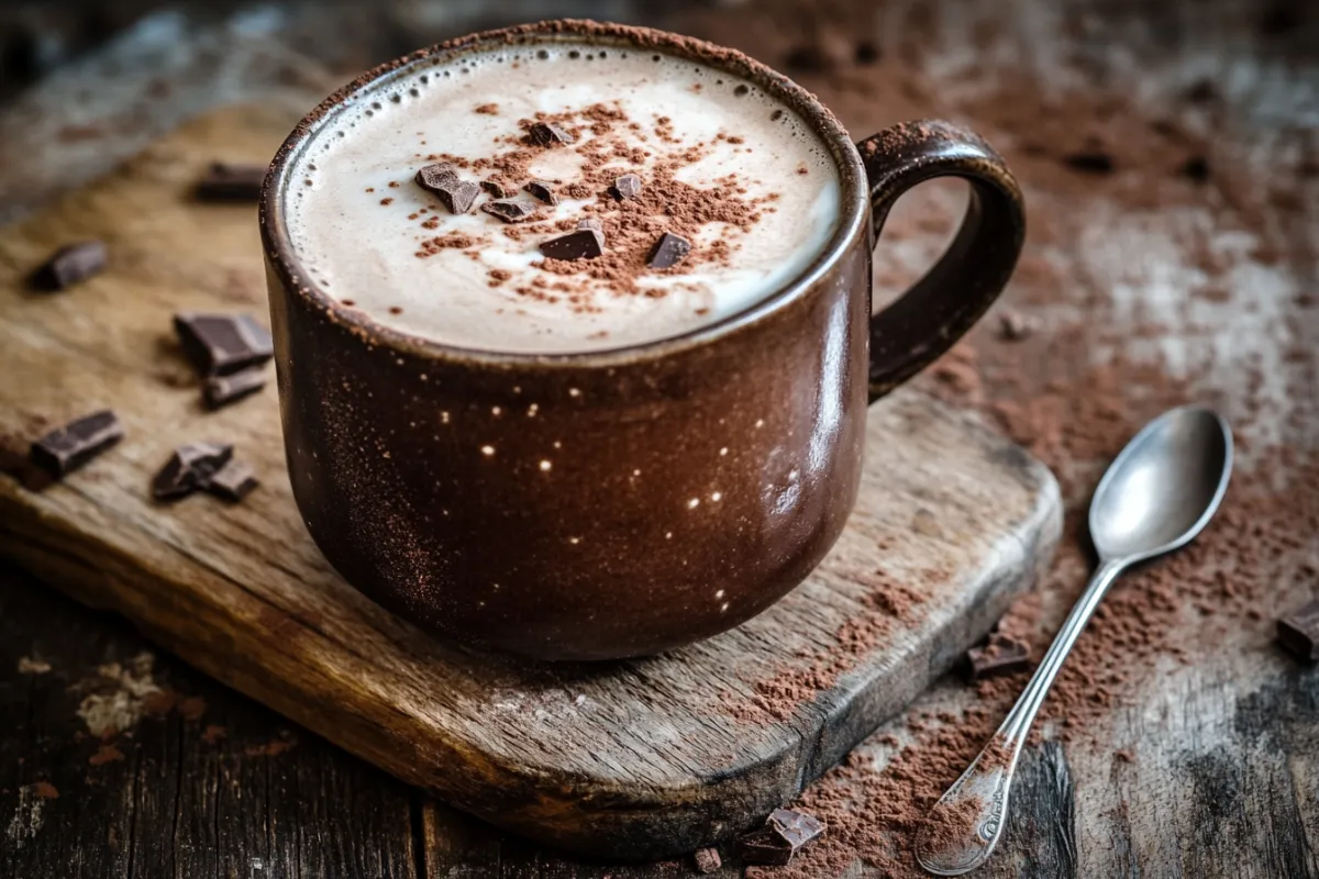 Bone broth hot chocolate in a mug