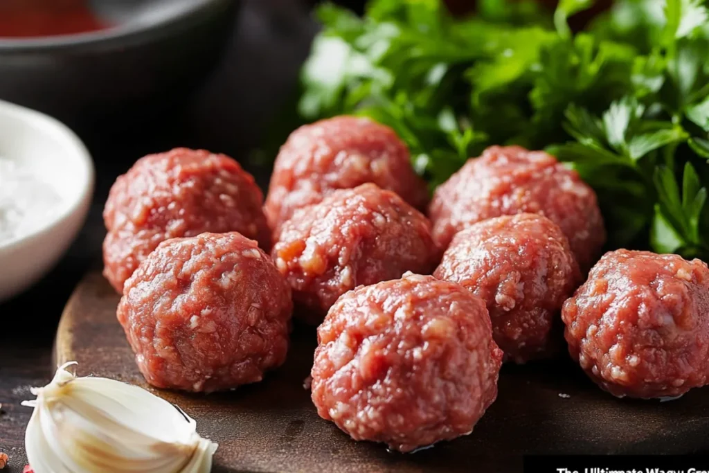 Golden-brown Seared Wagyu Meatballs