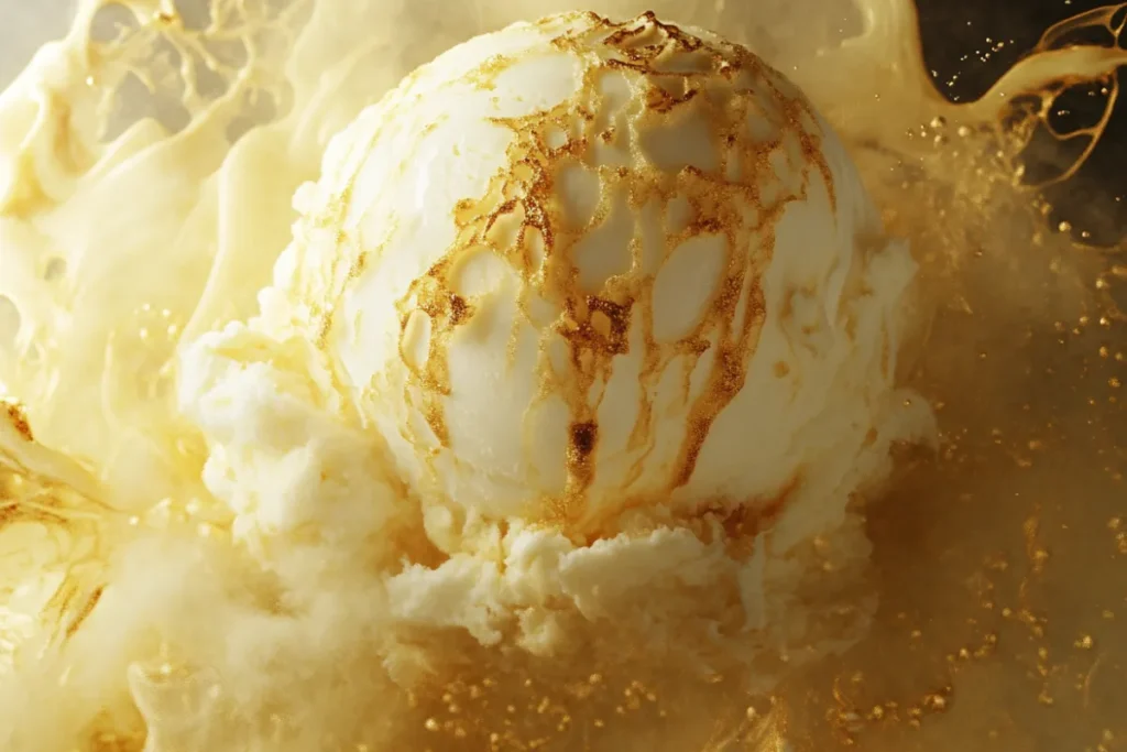 Toasted marshmallow ice cream with caramelized swirls