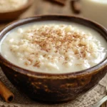 Delicious homemade arroz con leche in a bowl